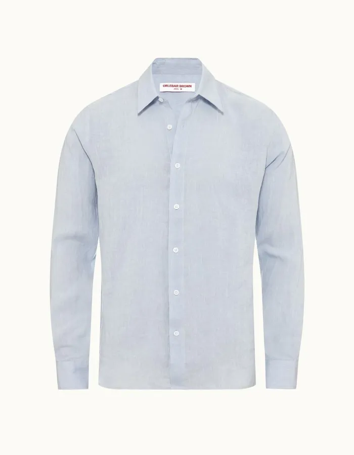 Men Orlebar Brown Shirts Justin Linen Hush