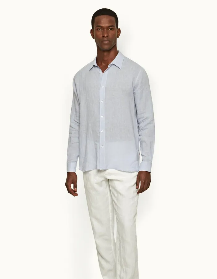 Men Orlebar Brown Shirts Justin Linen Hush