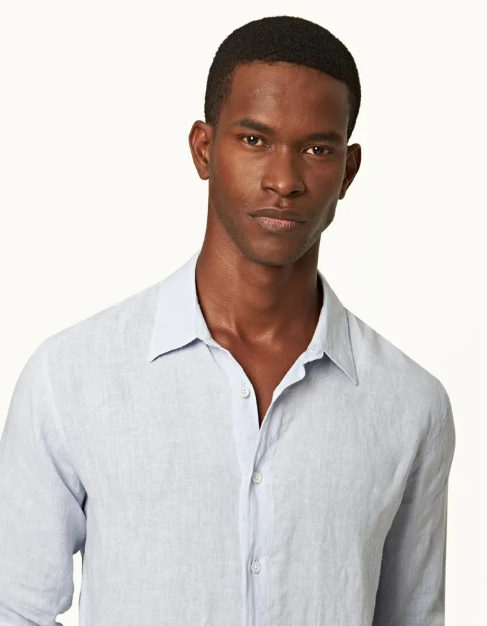 Men Orlebar Brown Shirts Justin Linen Hush