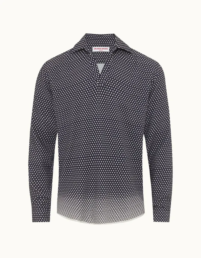 Men Orlebar Brown Shirts Ridley Night Iriswhite