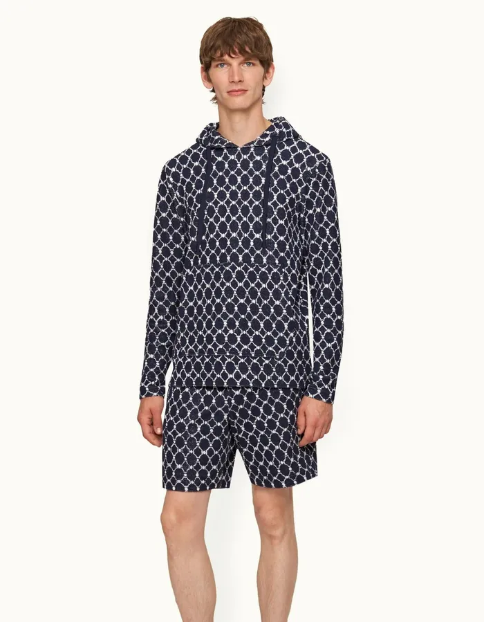 Men Orlebar Brown Sweats Blaine Towelling Midnight Navy