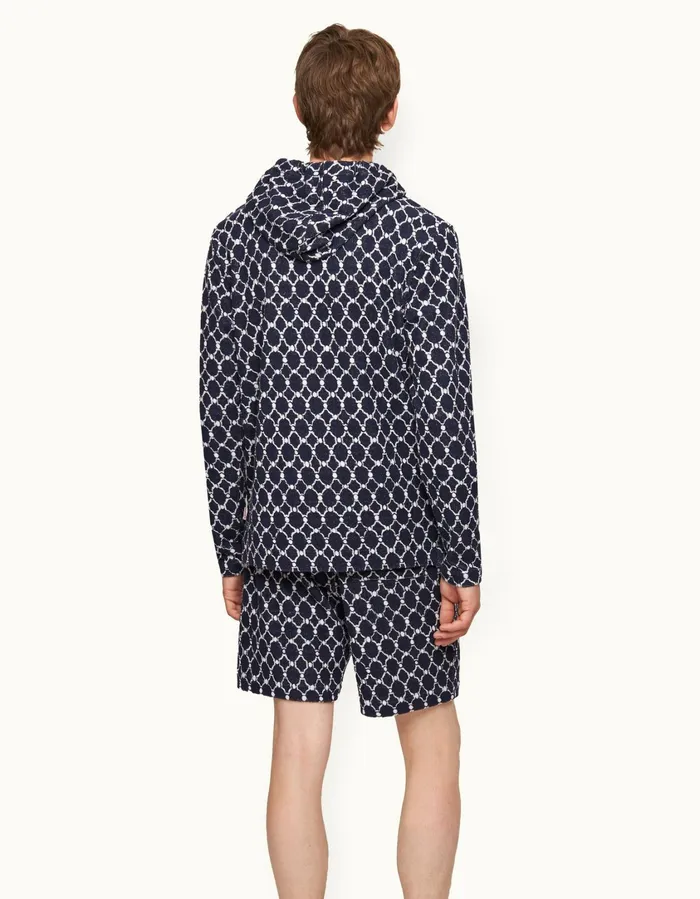 Men Orlebar Brown Sweats Blaine Towelling Midnight Navy