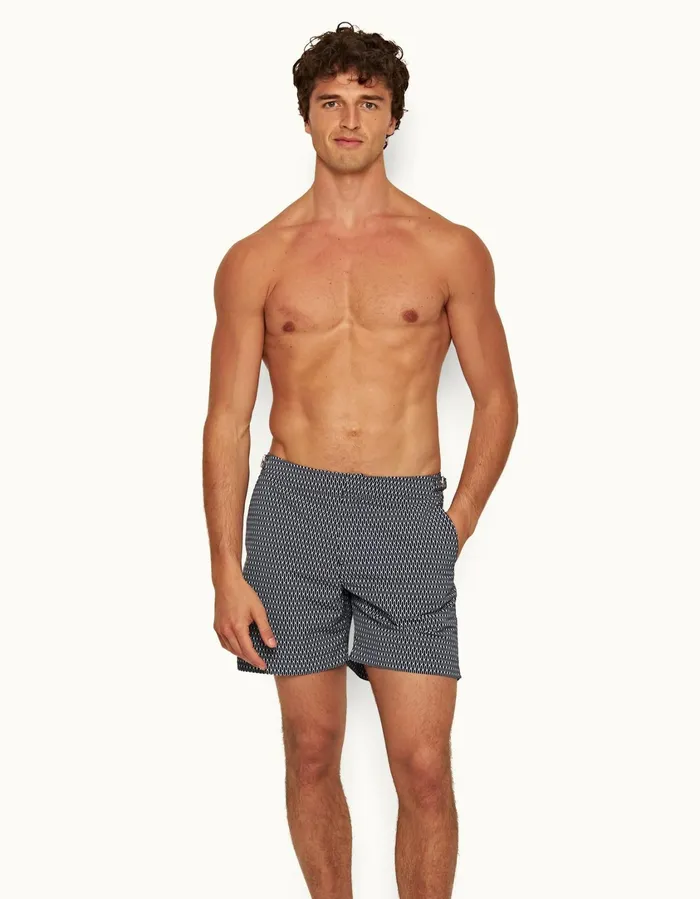 Men Orlebar Brown Swim Shorts Bulldog Midnight Navywhite