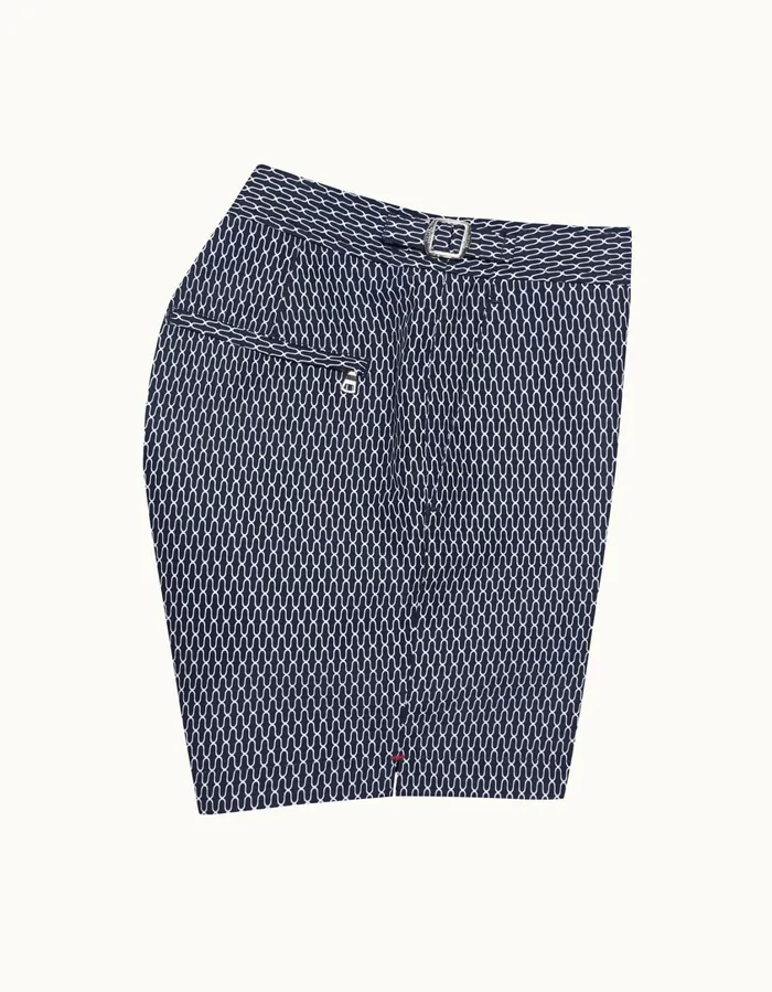 Men Orlebar Brown Swim Shorts Bulldog Midnight Navywhite