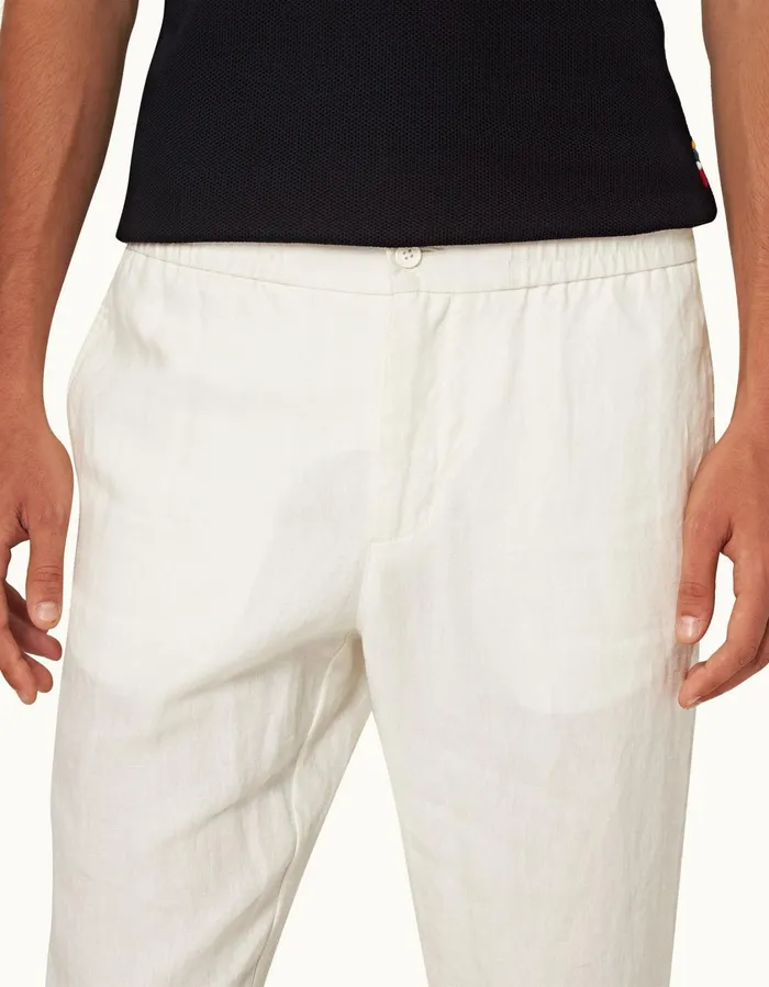 Men Orlebar Brown Trousers Cornell Linen Sandbar