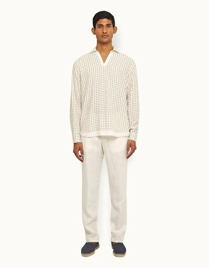 Men Orlebar Brown Trousers Cornell Linen Sandbar