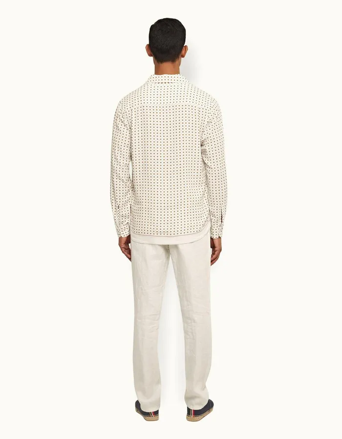Men Orlebar Brown Trousers Cornell Linen Sandbar