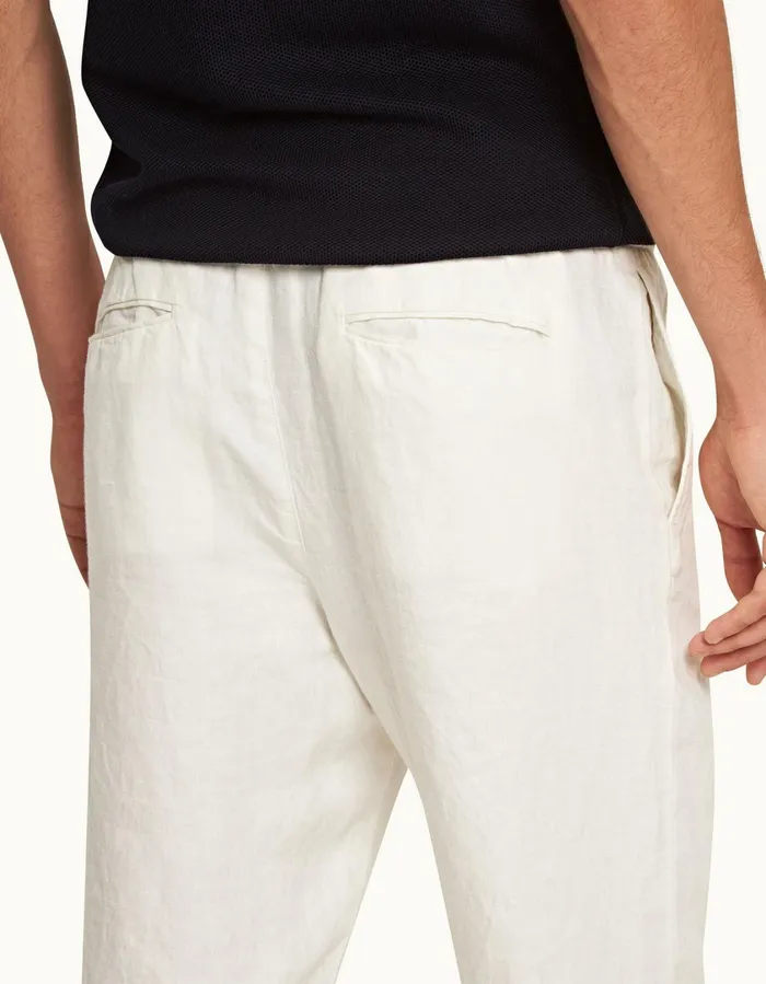 Men Orlebar Brown Trousers Cornell Linen Sandbar