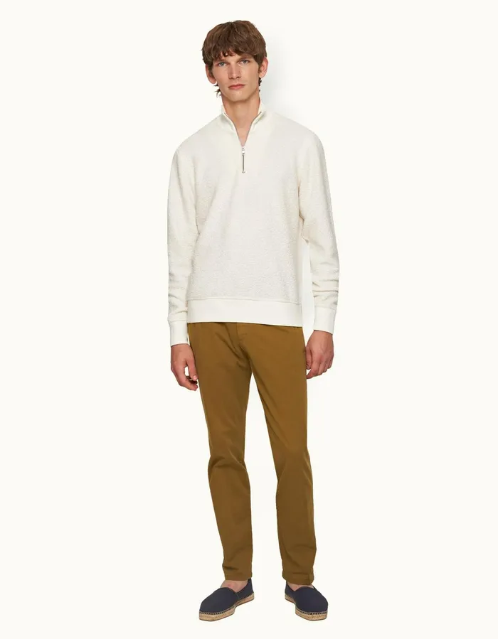 Men Orlebar Brown Trousers Fallon StretchCotton Golden Khaki