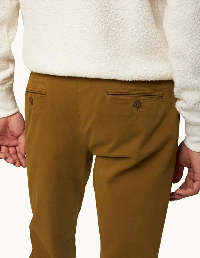 Men Orlebar Brown Trousers Fallon StretchCotton Golden Khaki