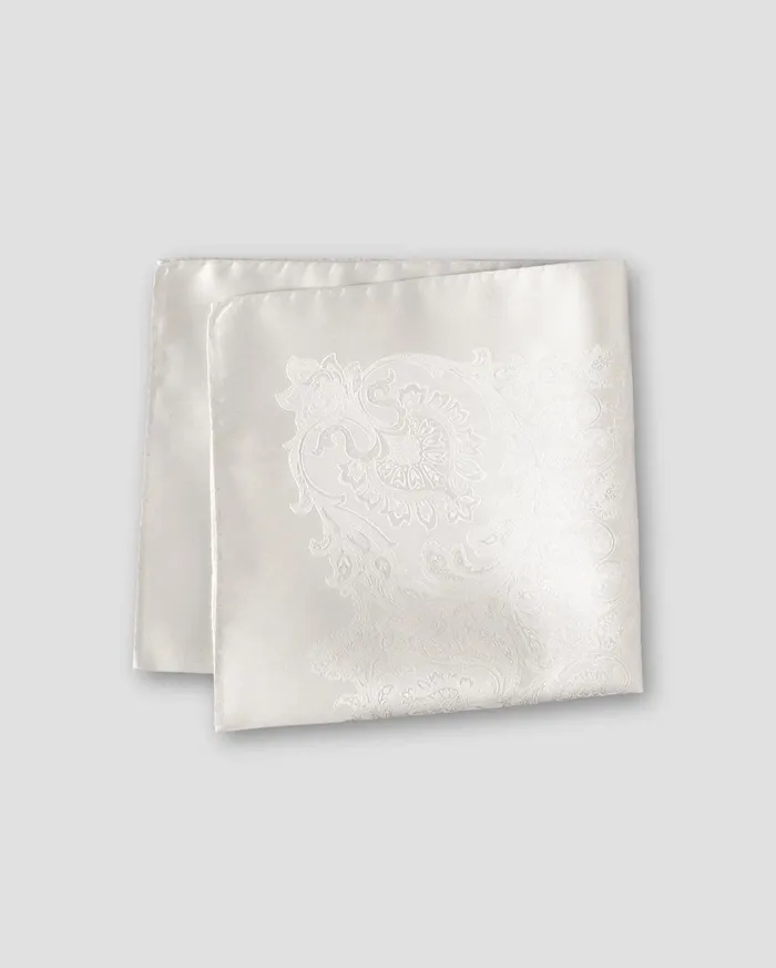 Men Paisley Pocket Square White Eton Pocket Squares
