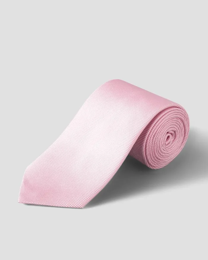 Men Pink Basketweave Tie Pink Eton Ties