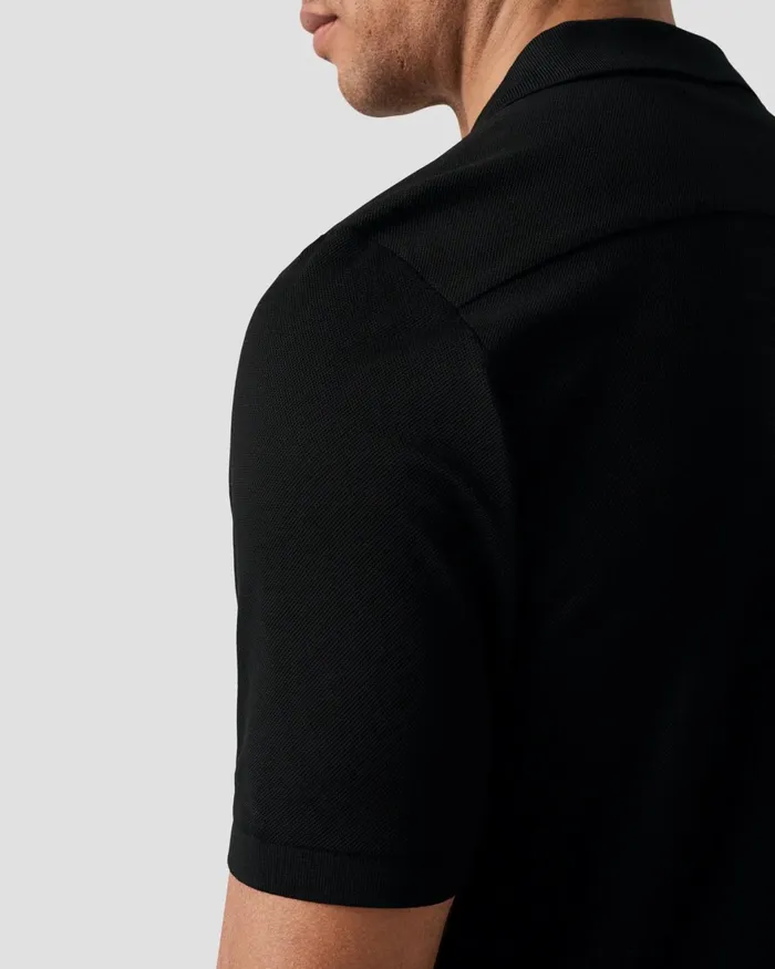 Men Piqu Polo Shirt Black Eton Casual Shirts Men Piqu Polo Shirt Black Eton Casual Shirts