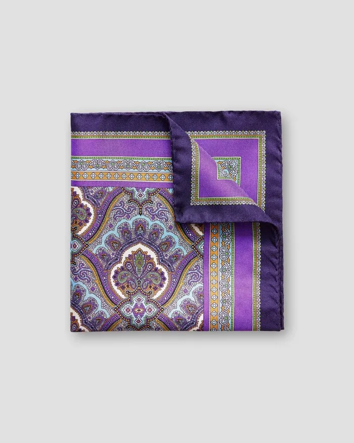 Men Purple Paisley Print Pocket Square Purple Eton Pocket Squares