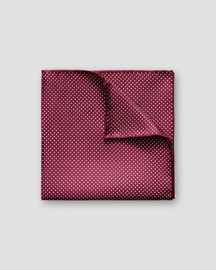 Men Red Polka Dots Silk Pocket Square Pink Eton Pocket Squares