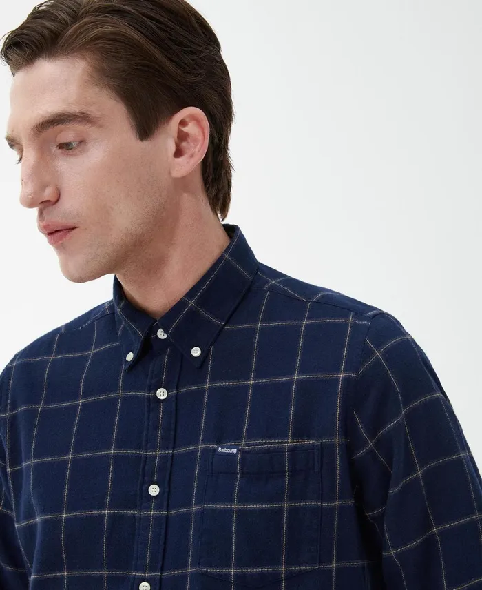 Men Shirts Barbour Acorn Tailored Shirt Classic Navy Men Shirts Barbour Acorn Tailored Shirt Classic Navy