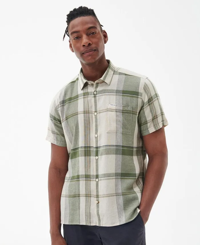 Men Shirts Barbour Bellerby Summer Shirt Burnt Olive