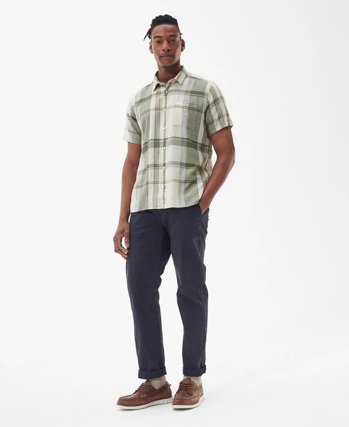 Men Shirts Barbour Bellerby Summer Shirt Burnt Olive Men Shirts Barbour Bellerby Summer Shirt Burnt Olive