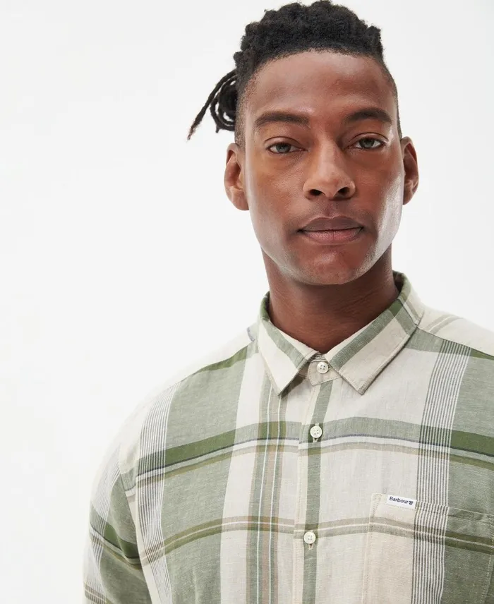 Men Shirts Barbour Bellerby Summer Shirt Burnt Olive Men Shirts Barbour Bellerby Summer Shirt Burnt Olive