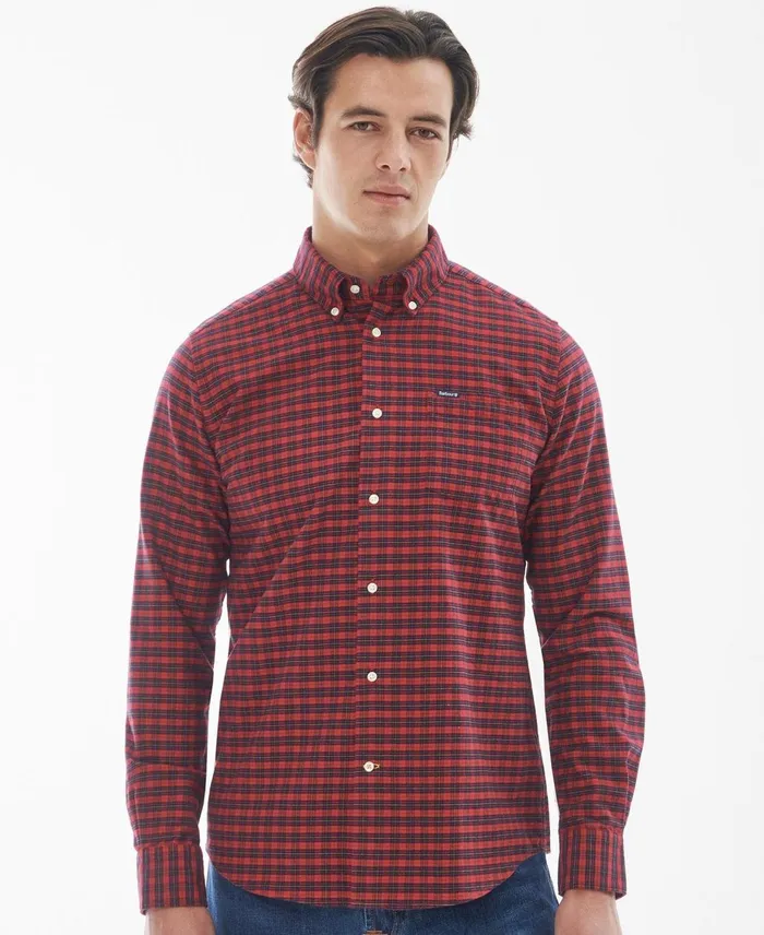 Men Shirts Barbour Emmerson Tailored Shirt Classic Red