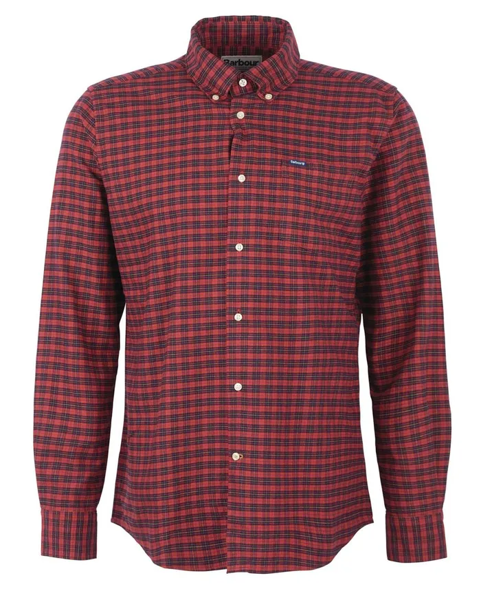 Men Shirts Barbour Emmerson Tailored Shirt Classic Red Men Shirts Barbour Emmerson Tailored Shirt Classic Red