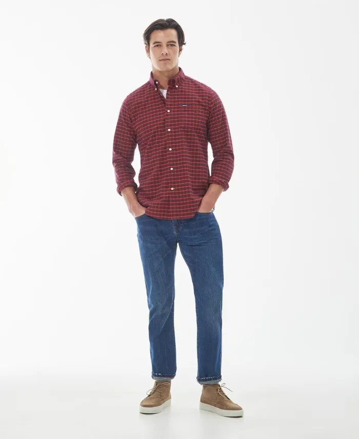 Men Shirts Barbour Emmerson Tailored Shirt Classic Red Men Shirts Barbour Emmerson Tailored Shirt Classic Red