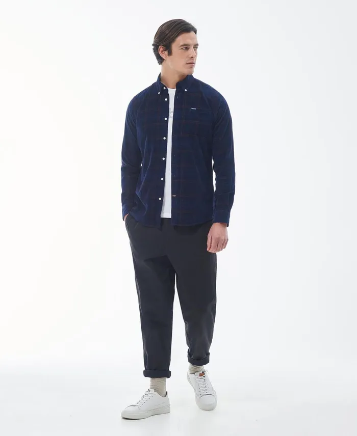 Men Shirts Barbour Southfield Tailored Shirt Grey Marl Men Shirts Barbour Southfield Tailored Shirt Grey Marl