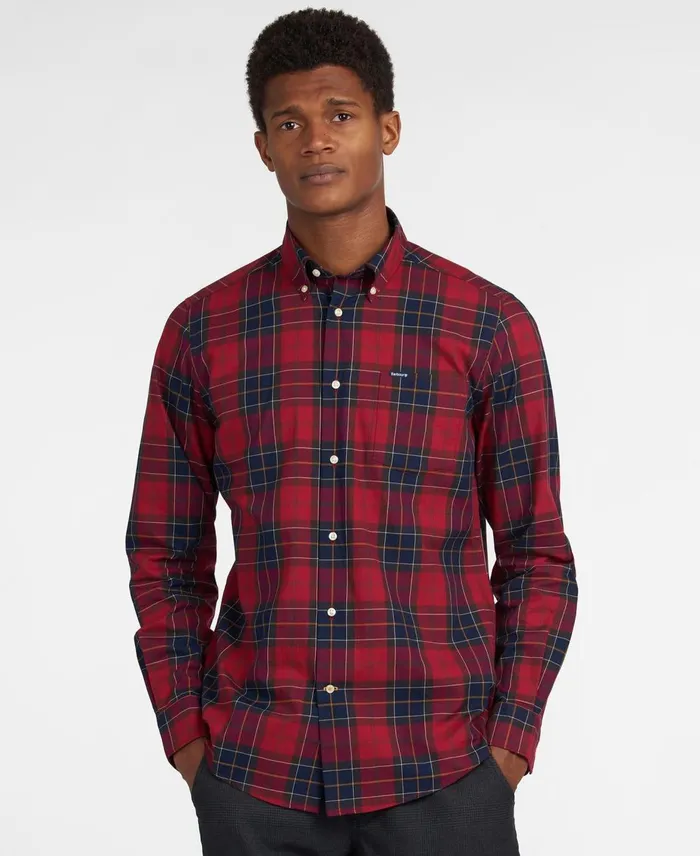 Men Shirts Barbour Wetheram Tailored Shirt Winter Red