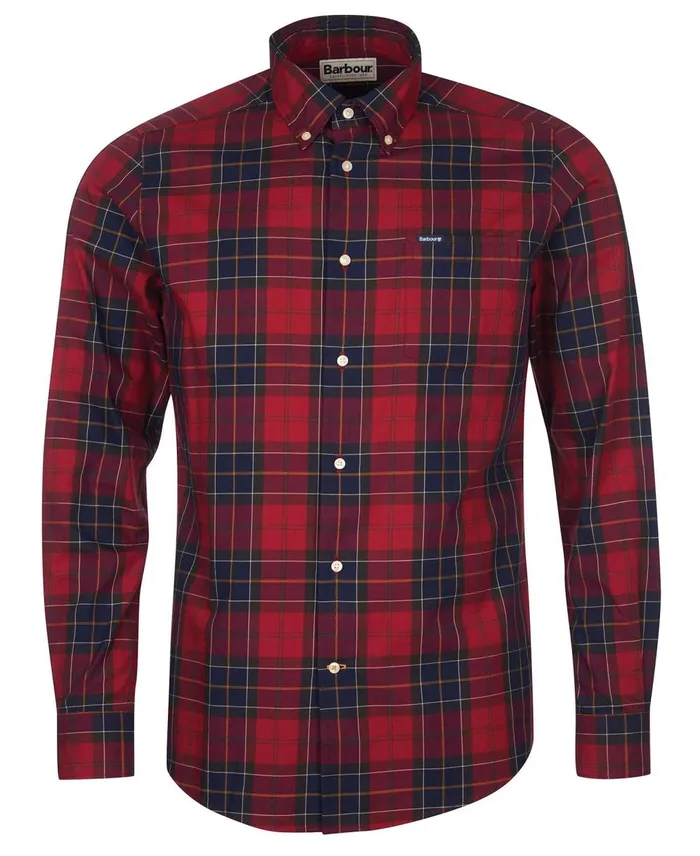 Men Shirts Barbour Wetheram Tailored Shirt Winter Red