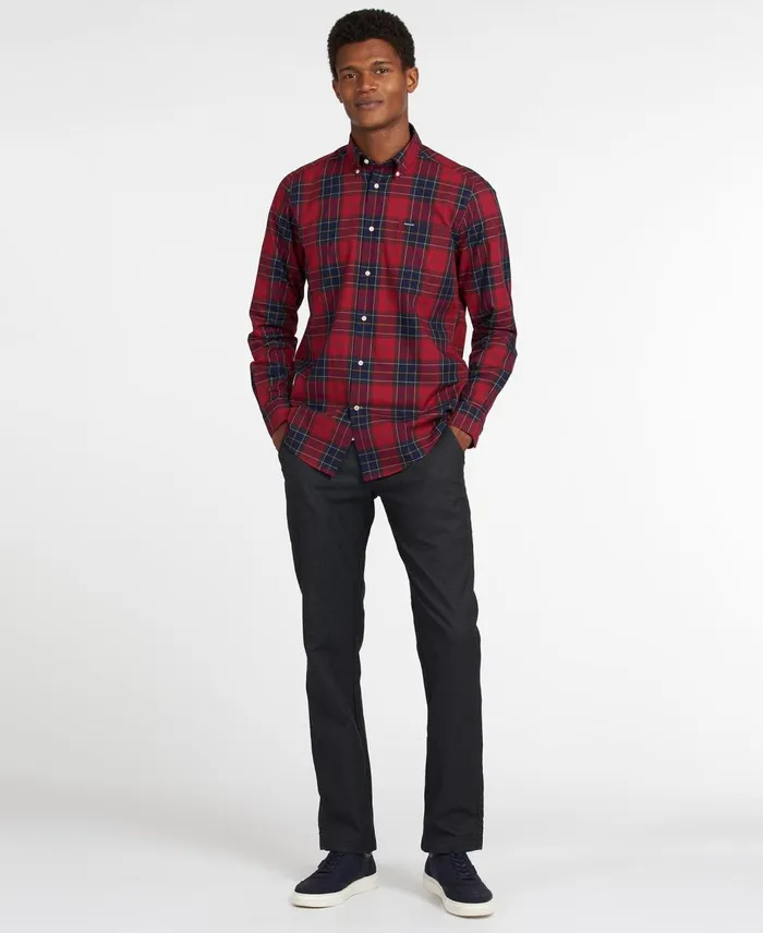 Men Shirts Barbour Wetheram Tailored Shirt Winter Red