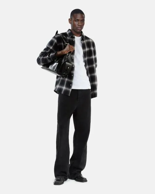 Men Shirts The Kooples Black And White Check Shirt Black Grey White