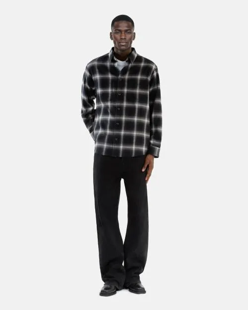 Men Shirts The Kooples Black And White Check Shirt Black Grey White