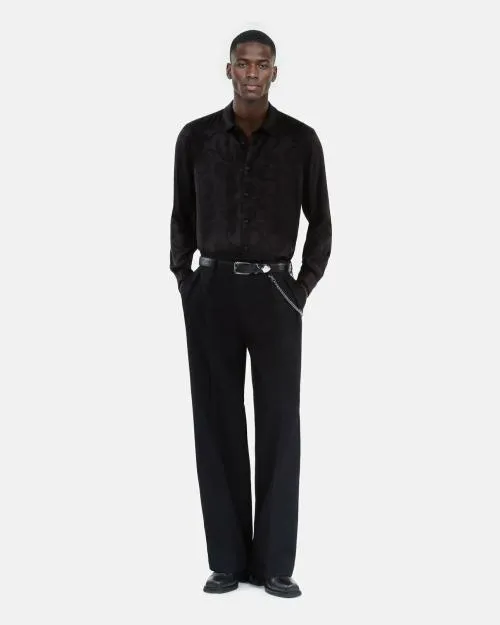 Men Shirts The Kooples Black Jacquard Shirt Black
