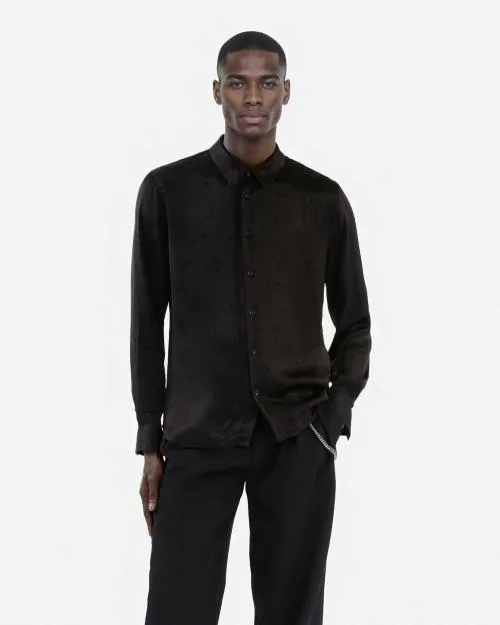 Men Shirts The Kooples Black Jacquard Shirt Black