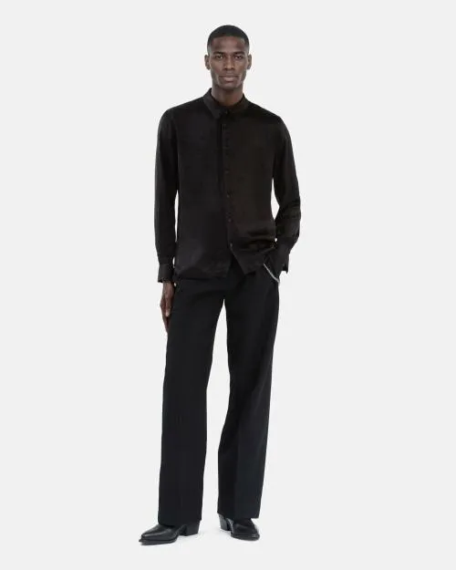 Men Shirts The Kooples Black Jacquard Shirt Black