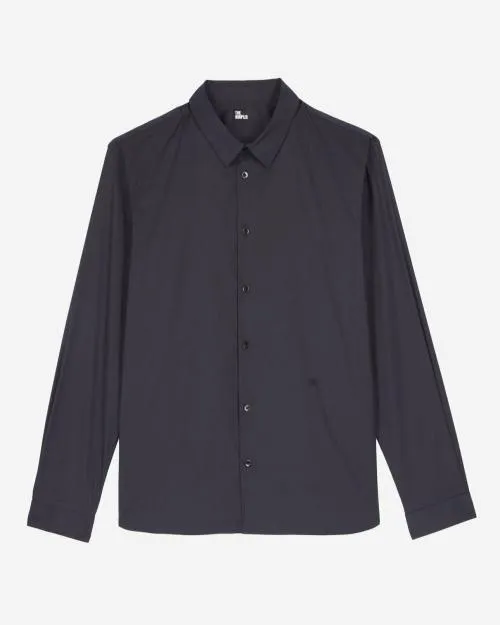 Men Shirts The Kooples Navy Blue Poplin Shirt Navy