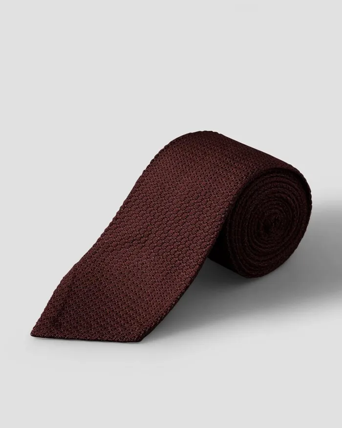 Men Solid Grenadine Tie Red Eton Ties