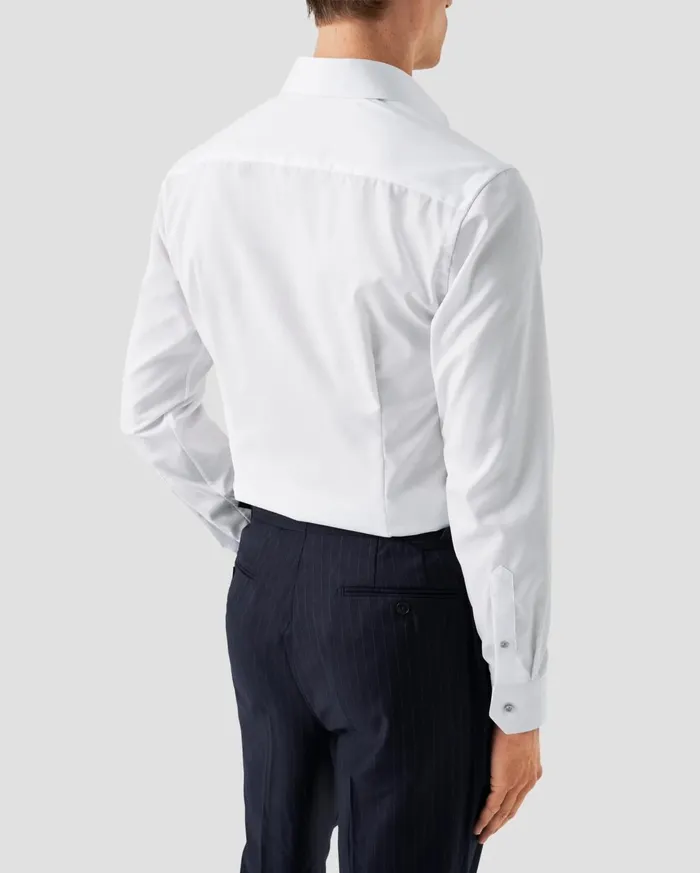 Men Solid Signature Twill Shirt White Eton Dress Shirts