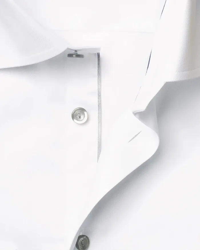 Men Solid Signature Twill Shirt White Eton Dress Shirts