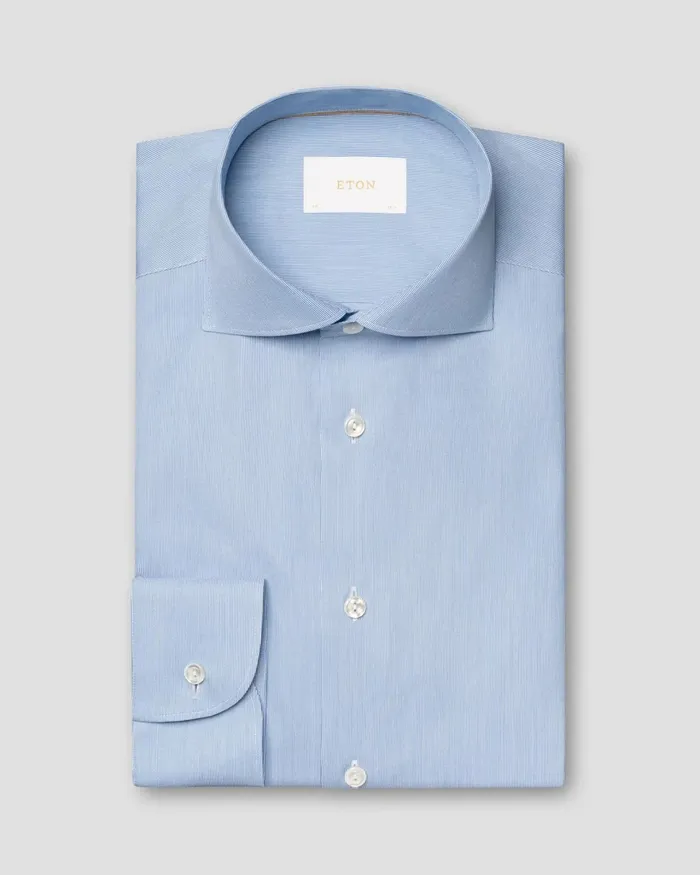 Men Striped Cotton Silk Shirt Blue Eton Casual Shirts Men Striped Cotton Silk Shirt Blue Eton Casual Shirts