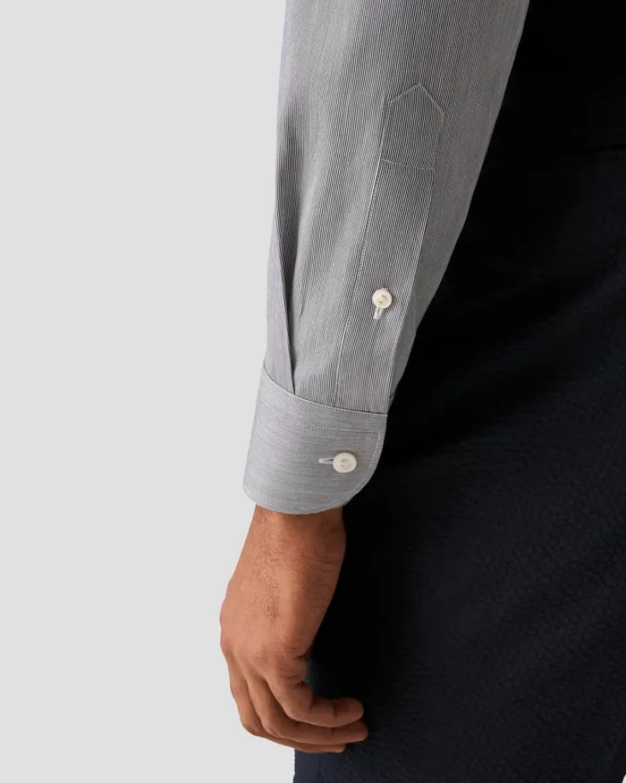 Men Striped Cotton Silk Shirt Blue Eton Casual Shirts Men Striped Cotton Silk Shirt Blue Eton Casual Shirts