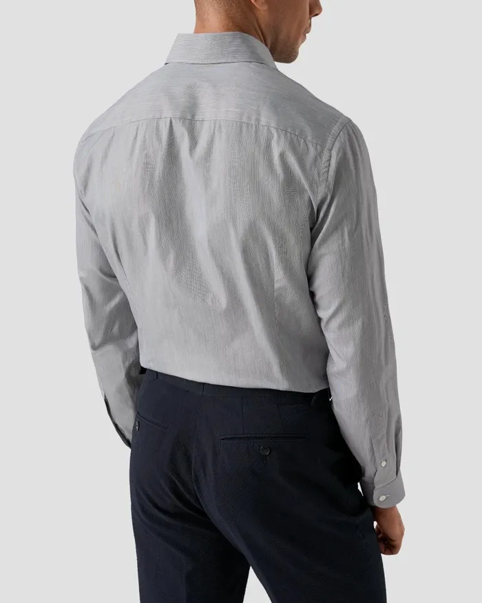 Men Striped Cotton Silk Shirt Blue Eton Casual Shirts Men Striped Cotton Silk Shirt Blue Eton Casual Shirts