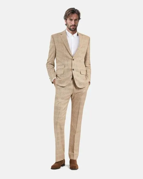 Men Suits The Kooples Beige Prince Of Wales Suit Jacket Beigebrown