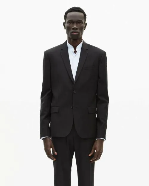 Men Suits The Kooples Black Wool Suit Jacket Tailored Fit Black