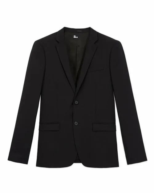 Men Suits The Kooples Black Wool Suit Jacket Tailored Fit Black