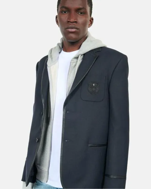 Men Suits The Kooples Navy Blue WoolBlend Jacket Dark Navy