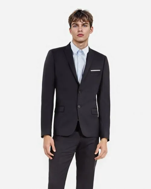 Men Suits The Kooples Navy Blue Wool Fitted Suit Jacket Dark Navy