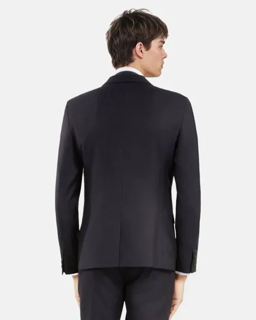 Men Suits The Kooples Navy Blue Wool Suit Jacket Straight Tailored Cut Dark Navy