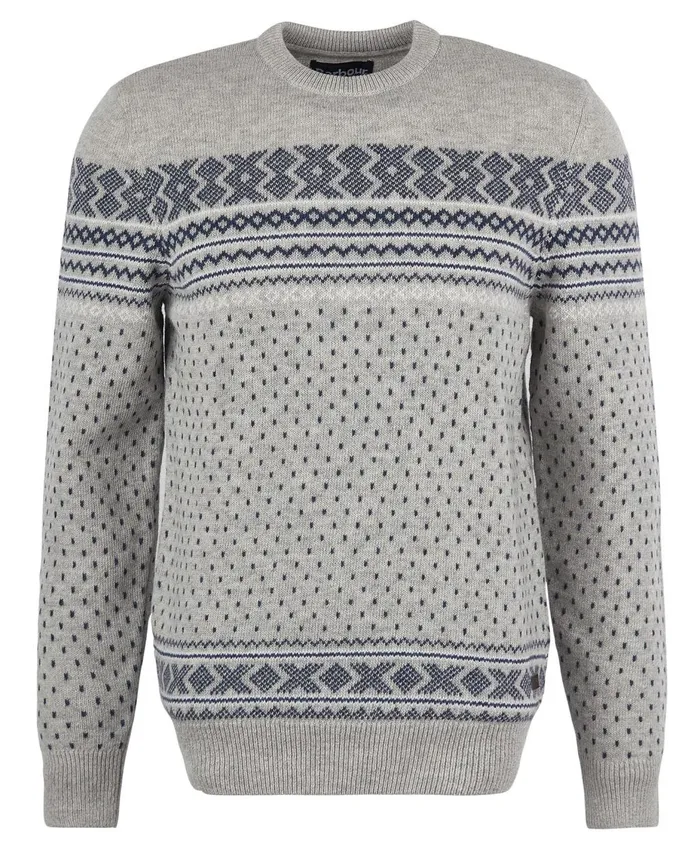 Men Sweaters Barbour Essential Fairisle Sweatshirt Forest Men Sweaters Barbour Essential Fairisle Sweatshirt Forest