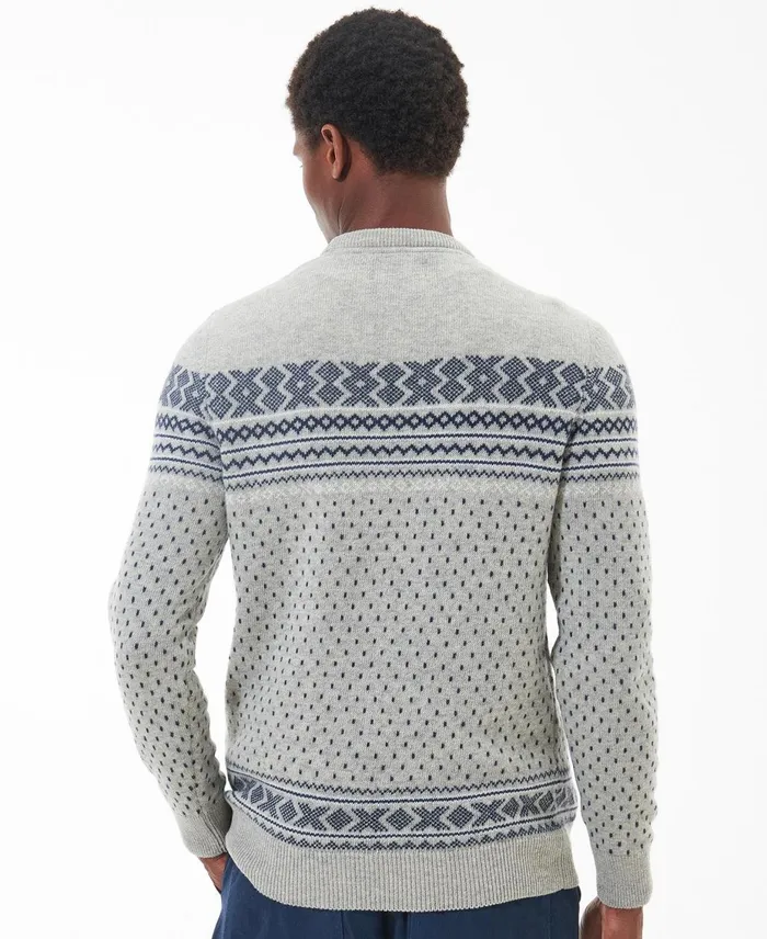 Men Sweaters Barbour Essential Fairisle Sweatshirt Forest Men Sweaters Barbour Essential Fairisle Sweatshirt Forest